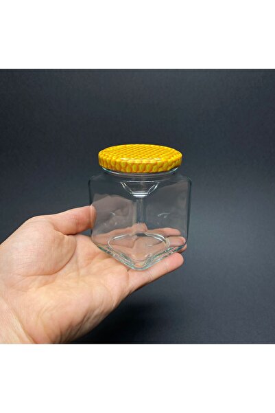 Pause Art Home 250 CC CAM KARE KAVANOZ - PETEK KAPAKLI - 250 ML KÖŞELİ KAVANOZ 6 ADET