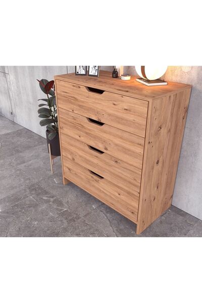 Ankara Mobilya Efes 4 Çekmeceli Atlantik Çam Şifonyer