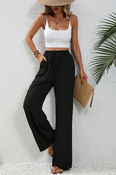 uyguntarz Γυναικείο Παντελόνι Palazzo Oversize Cut Lycra