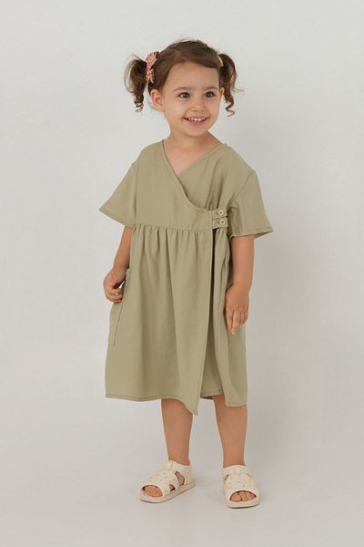 Mioma Kids Sage Double-Breasted Dress