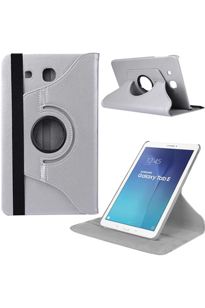 Smart Tech Samsung Galaxy Tab T560 T562 T565 9,6 Inç Döner Standlı Tablet Kılıfı Gümüş