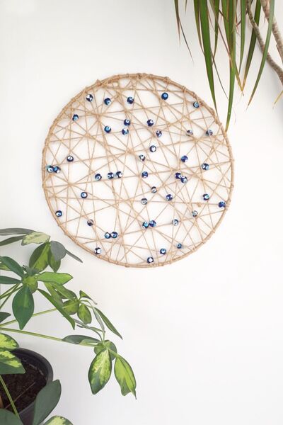 DRN Hasır Kraft Nazar Boncuklu Dekoratif Duvar Süsü