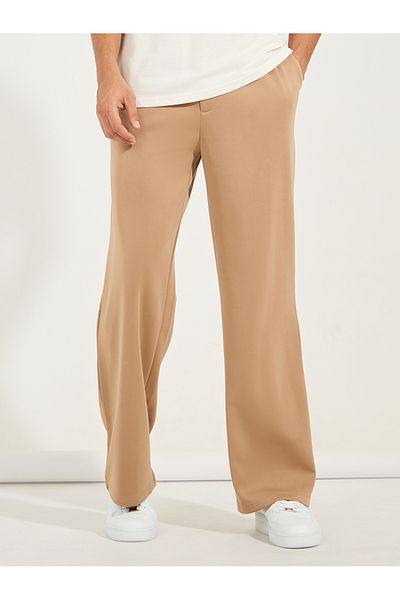 Styli Premium Scuba Relaxed Knit Pants with Pleat Detail