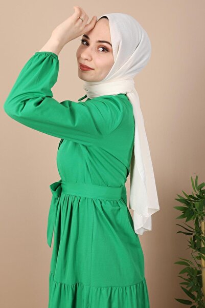 Giza Giyim Πράσινο φόρεμα με κουμπιά γιακά