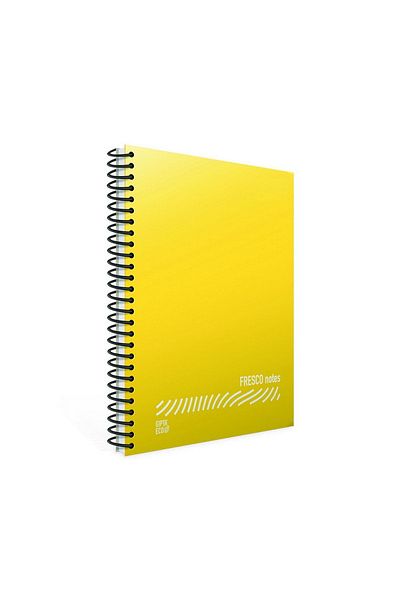 Gıpta Fresco A5 96 Sheets Plastic Cover Spiral Notebook (4945) Checkered Yellow