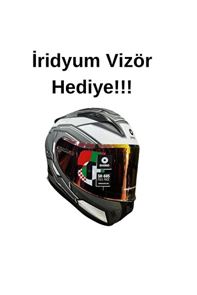 Shiro TEZ MOTOR FULL FACE (KAPALI) MOTOSİKLET KASKI SHİRO SH-605sv SHADOW + İ...
