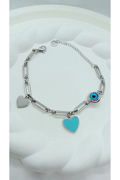 Elasya Jewels Charmed Paperclip Steel Bracelet
