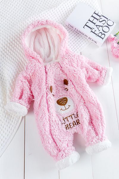 Babymod Cute Bear Welsoft Plush Astronaut Baby Girl Jumpsuit