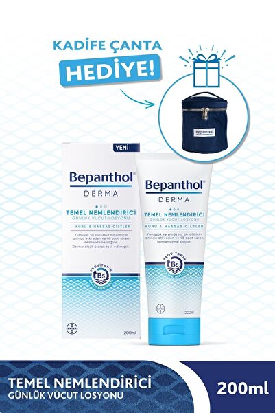 Bepanthol Derma Temel Nemlendirici Günlük Vücut Losyonu 200ml Kadife Çanta