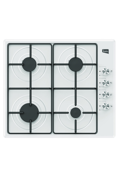 mukka Lpg (TÜP) Uyumlu 4 Gözlü Emaye Gaz Kesme Emniyetli Otomatik Çakmaklı Beyaz Ocak