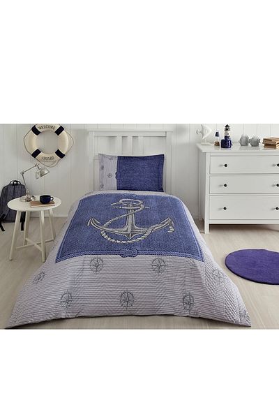 Özdilek Outlet Anchor - Set de husă de pilota matlasată unică din denim
