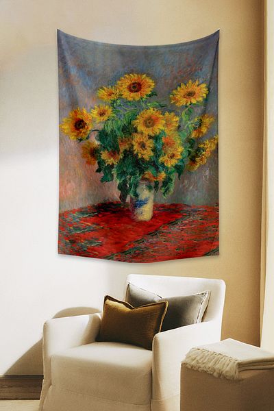 Vagonik Claude Monet Covor de acoperire cu model de floarea soarelui