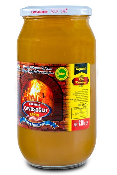 Bozkırlı Çavuşoğlu Buckwheat tahini without bran on wood fire 930g glass jar double roasted