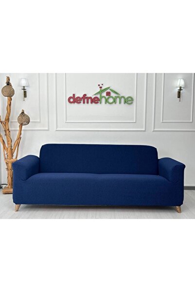 Defne Home Jakar Kumaş Lastikli Kayma Yapmayan3 Kişilik Tekli Kanepe Örtüsü Saks