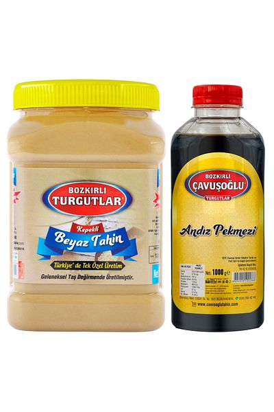 Bozkırlı Çavuşoğlu White Tahini with Bran 930g Special Production Turkey De Tek + Andız Molasses 1000g