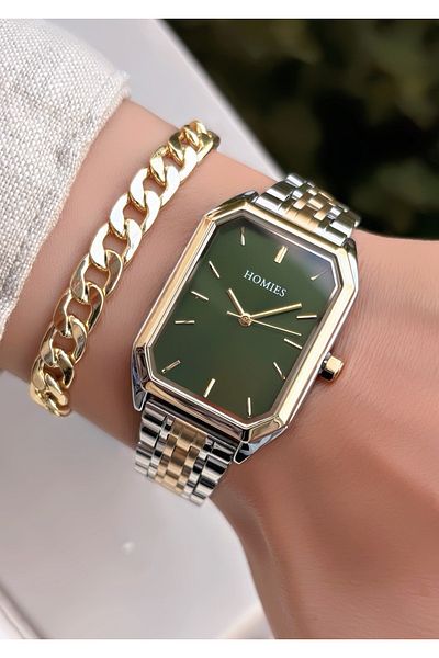 Homies New Season HOMİES ORIGINAL Large Case Rectangular Women's Watch Bracelet Gift