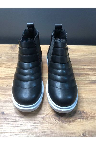 BZ Moda B205 Ορθοπεδικές Ανδρικές Μπότες - Αδιάβροχες και Ψυχρές, Χειμερινές Μπότες Καπιτονέ χωρίς κορδόνια BT Μαύρο