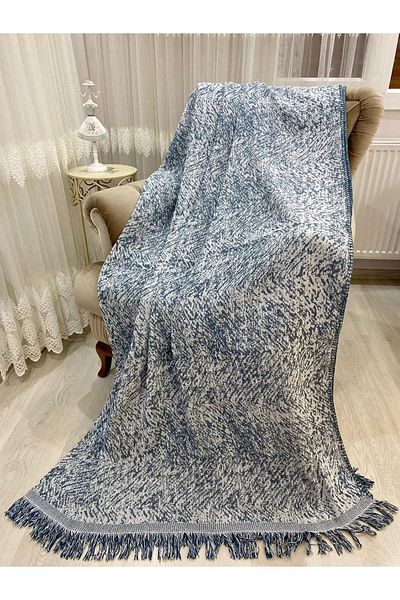 Özlü Home Canapea de lux din bumbac - Husa pentru canapea extensibila, husa pentru brate, albastru, 170x350, reversibila, anti-transpiratie