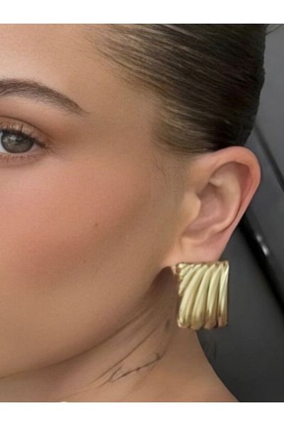 Myra Premium Hailey Wavy Nail Steel Earrings-wavy Earrings-hailey Earrings