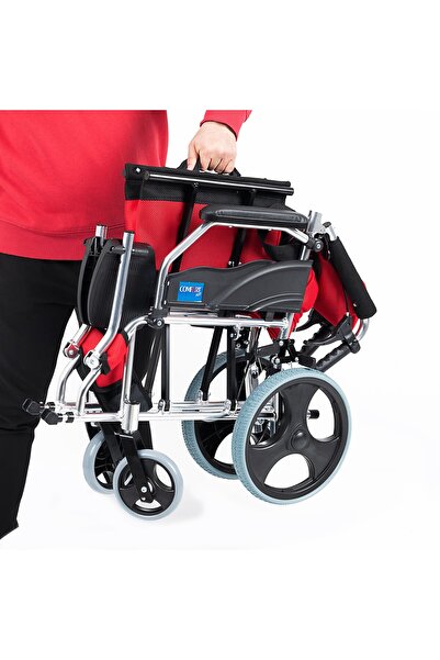 Comfort Plus KY863LABJ-A12 Kırmızı Alüminyum Transfer Özellikli Tekerlekli Sa...