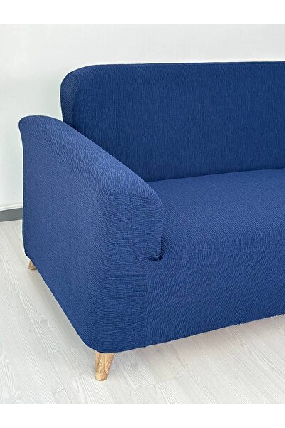 Defne Home Jakar Kumaş Lastikli Kayma Yapmayan3 Kişilik Tekli Kanepe Örtüsü Saks