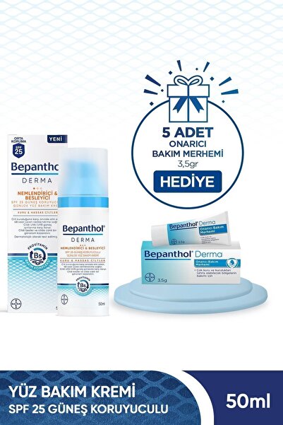 Bepanthol Nemlendirici&besleyici Spf 25 Yüz Bakım Kremi 50 ml 5 Adet Onarıcı ...