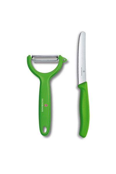 Victorinox Peeler And Tomato Knife Set Green
