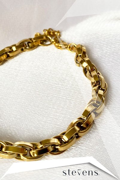 STEVENS Stainless Anti-Tarnish Steel Interlaced Thick Bracelet