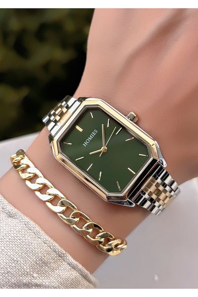 Homies New Season HOMİES ORIGINAL Large Case Rectangular Women's Watch Bracelet Gift
