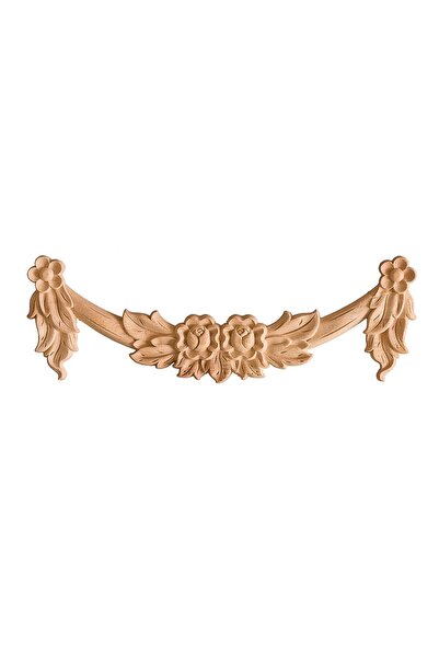 ALTIN İŞ Taç Motif Aplik Oymalı Ahşap Boyanabilir Dekoratif Aksesuar 25x5,5x1...
