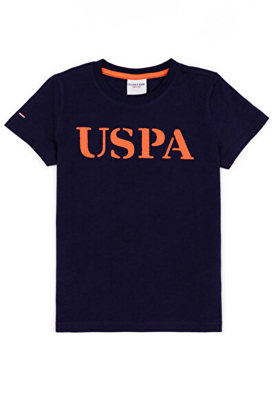 U.S. Polo Assn. Tricou pentru copii bleumarin - Decolteu