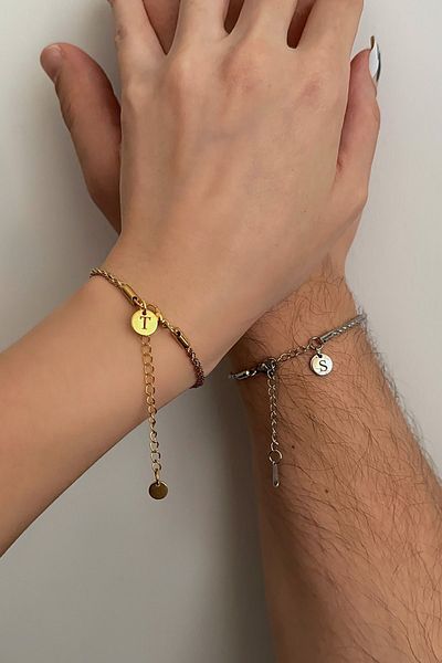 Okko Store Steel Twist Chain Couple Lover Bracelet