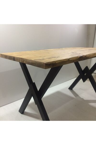 SEB AHŞAP Ahşap Doğal Ağaç Kütük Yemek Masası 80*135 Sadece Tabla