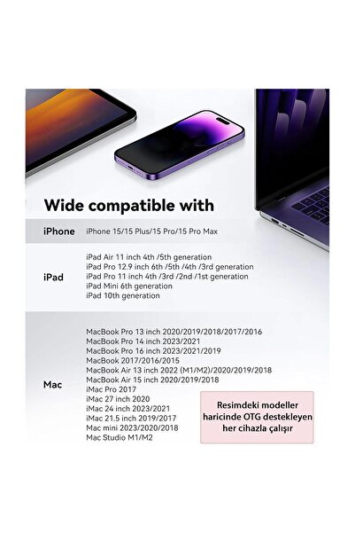 Apera MT38 Android ve iPhone 15 ile Uyumlu Type-C Çevirici Adaptör Micro SD ve SD Kart Okuyucu