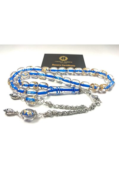 İskeçe Tesbih Placat cu argint, ciucuri, particule de aur comestibile, dimens...