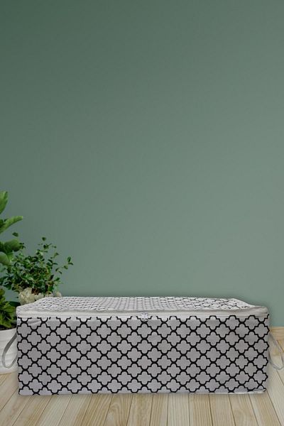 ADARYA HOME Τύπος βάσης καναπέ-κρεβάτι 6 θέσεων Αποθήκευση ρούχων μαξιλαριού - Μοτίβο λουλουδιών κάτω από τη βάση (ΛΕΥΚΟ)