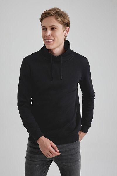 DeFacto Tlustá mikina s černým šálovým límcem – Regular Fit W1370Az23Wn