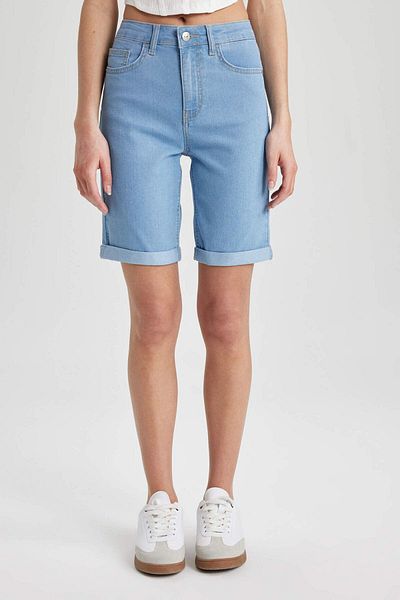 DeFacto Picior pliat - Pantaloni scurți bermude din denim cu talie normală A1958ax23sm