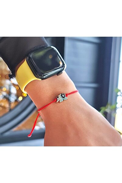 Atelier Çağla Kırmızı Ipli Bereket Şans Fil Ip Bileklik