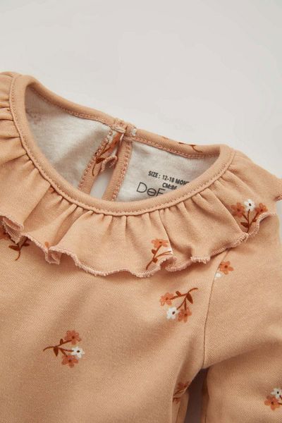 DeFacto Floral Long Sleeve Bodysuit for Newborn Baby Girl - B3001a523wn