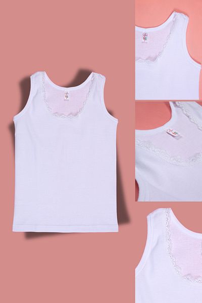 DONEX Pack of 6 - 100% Cotton Thick Strap Girl's Undershirt and Undershirt 1321