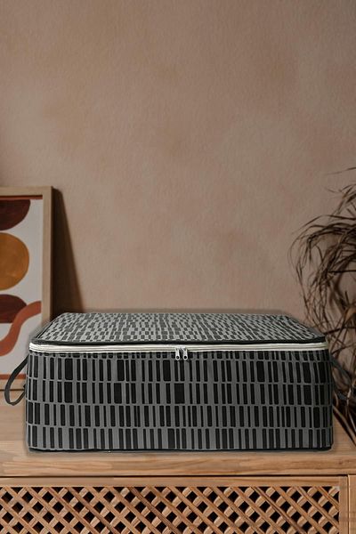 ADARYA HOME Τύπος βάσης καναπέ-κρεβάτι 6 θέσεων Αποθήκευση ρούχων μαξιλαριού - Μοτίβο ζέβρας κάτω από τη βάση (ΓΚΡΙ)