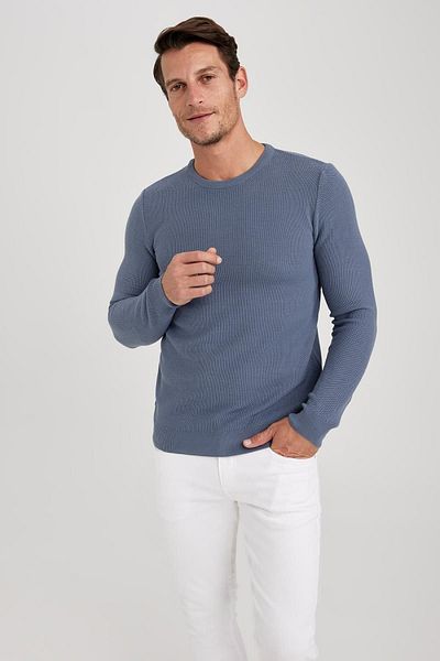 DeFacto Slim Fit svetr Crew Neck Slim Fit X7392az23au