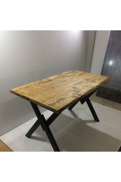 SEB AHŞAP Ahşap Doğal Ağaç Kütük Yemek Masası 80*135 Sadece Tabla