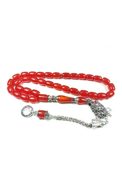 İskeçe Tesbih Срібне покриття з бахромою 925 проба Срібний наккаш Імаме Атеш-...