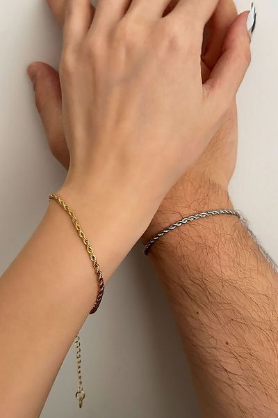 Okko Store Steel Twist Chain Couple Lover Bracelet