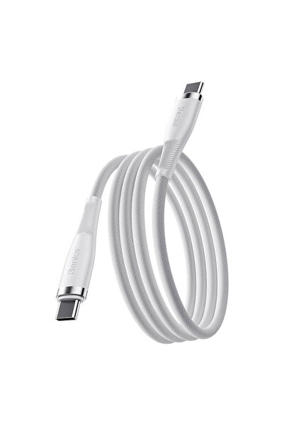 Benks Type-C PD Şarj Kablo Benks D47 Type-C to Type-C PD 3.0 100W 1 Metre Beyaz
