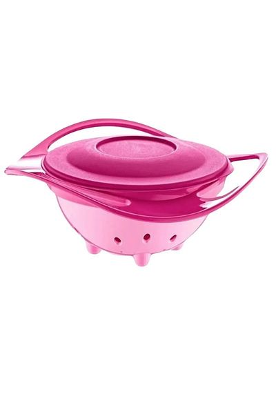 safestore 360 Degree Pink Non-Spill Food Plate - Universal Food Container, Baby Toy