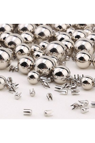 PASAMİA 4 Mm Silver Colored Pearl Beads Package - 25 gr (About 600-640 Pieces)