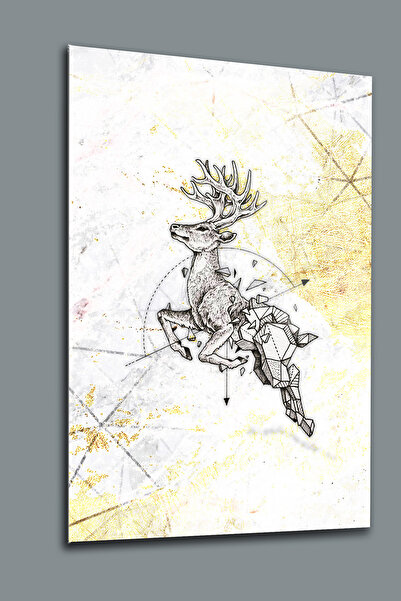 glassartdesign Tablou din sticlă cu model de cerb 2